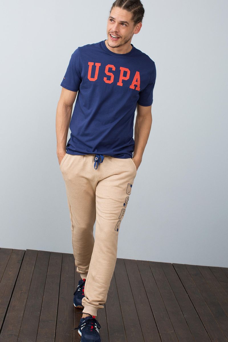 Брюки спортивные мужские U.S. Polo Assn., цвет: бежевый. G081SZ0OP0SORE_VR015. Размер S (46)