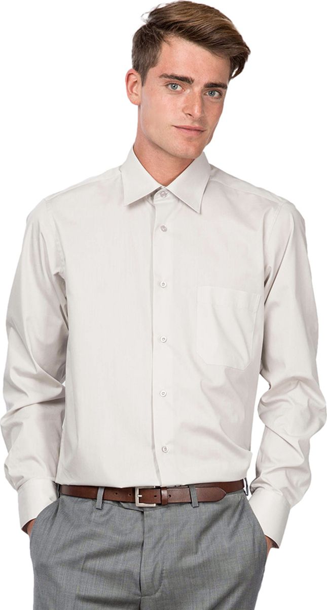 Рубашка мужская Allan Neumann Big size, цвет: бежевый. 006020 LRCLF. Размер 43 (54/56-182)