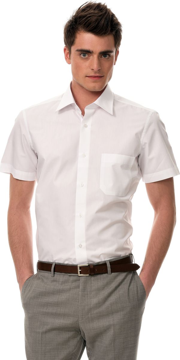 Рубашка мужская Allan Neumann Big size, цвет: белый. 009153 LR CLFs. Размер 44 (56/58-176)