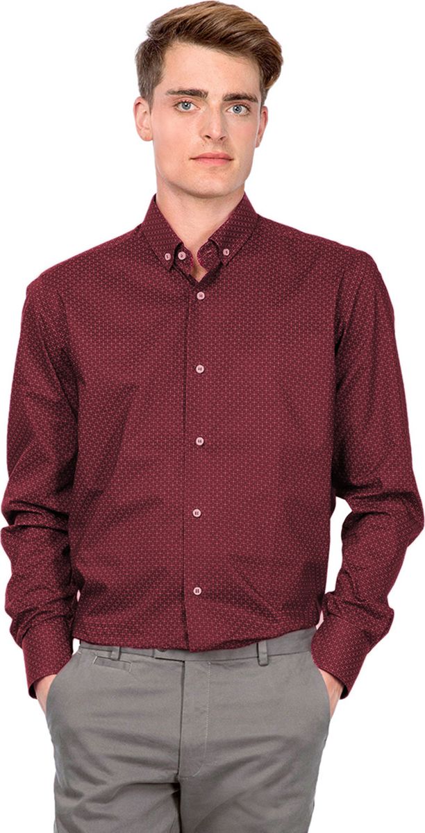 Рубашка мужская Dave Raball, цвет: бордовый. 009314 SF. Размер 40 (48/50-188)