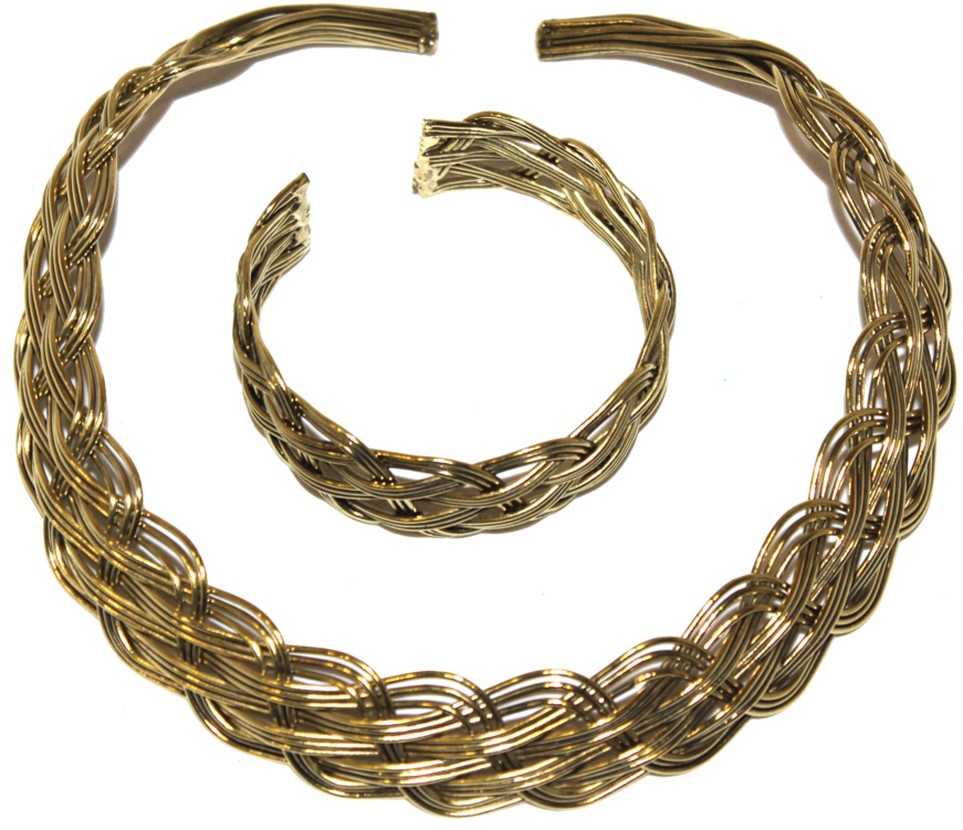 Набор женских украшений Ethnica: ожерелье, браслет, цвет: золотой. 227125