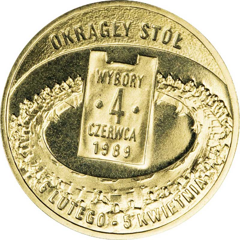 Монета номиналом 2 злотых 2009 Польша Выборы 4 июня 1989 (Okragly Stol Wybory 4 czerwca 1989)