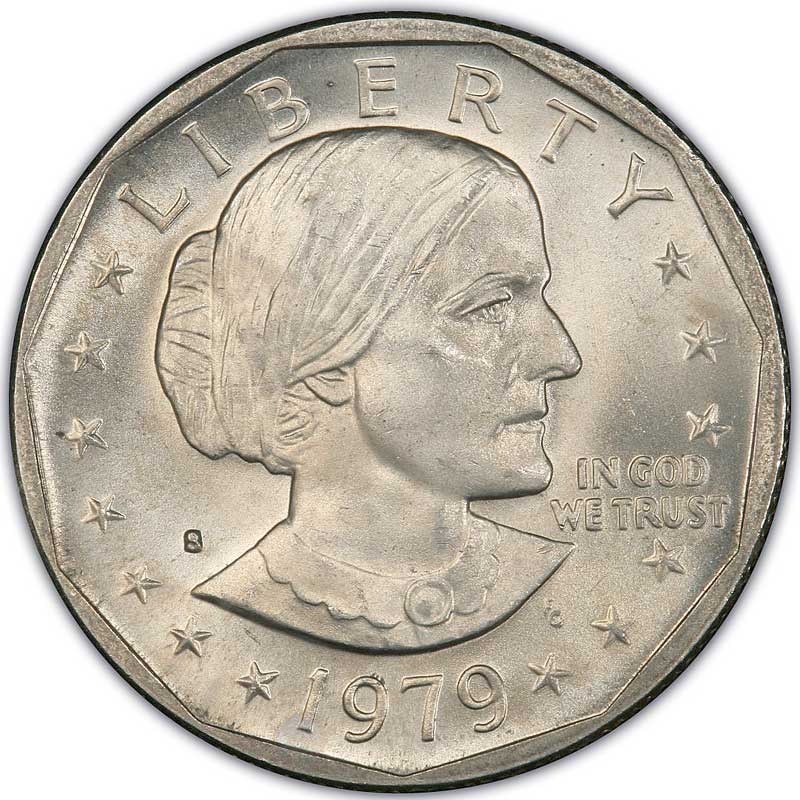 Монета номиналом 1 доллар 1979 США Сьюзан Энтони двор S