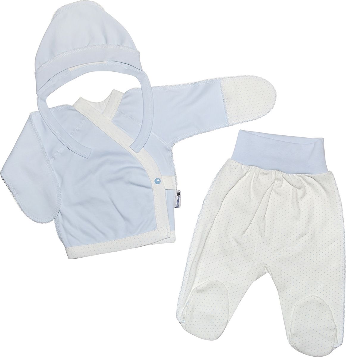 Комплект одежды детский Клякса, цвет: экрю, голубой, 3 предмета. 33с-5182. Размер 50