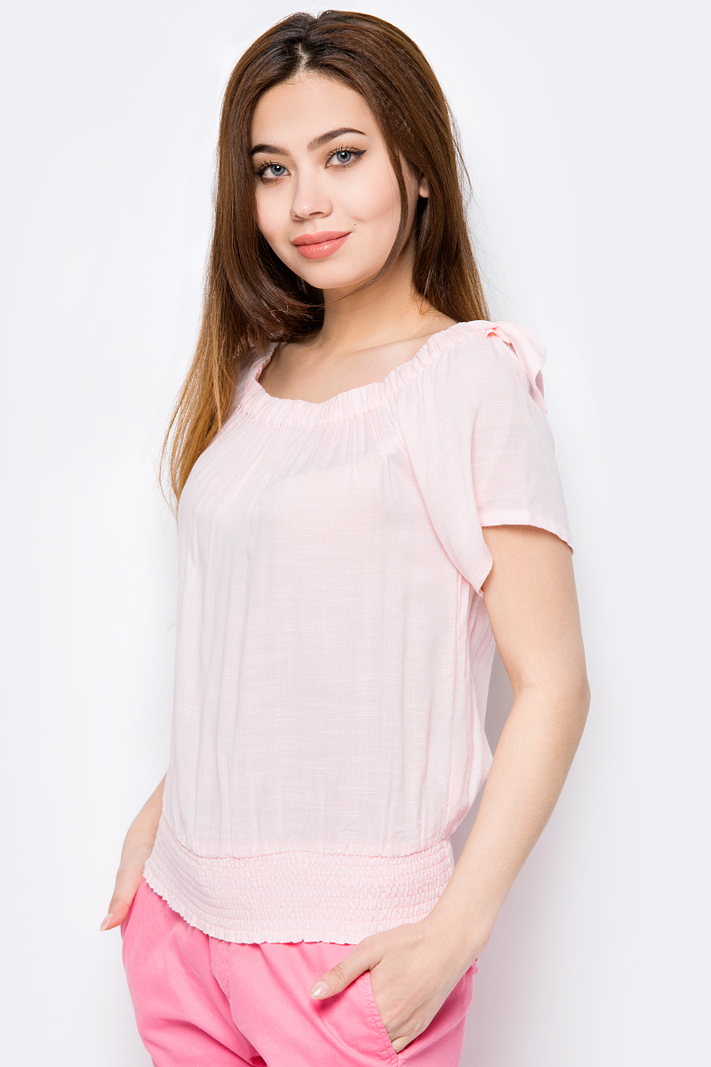 Блузка женская Sela, цвет: бледно-розовый. Tws-112/1329-8234. Размер 46
