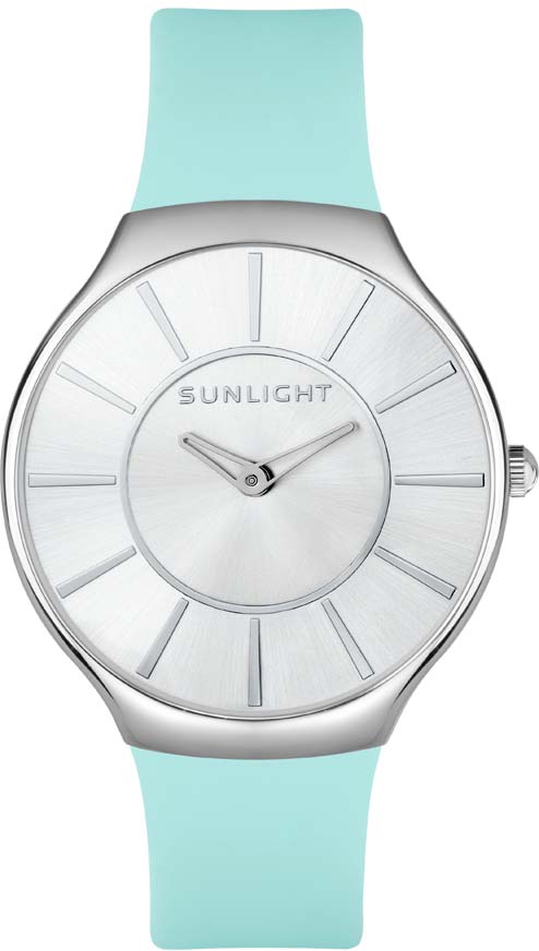 Часы наручные женские Sunlight, цвет: серебристый, бирюзовый. S390ASW-01RT