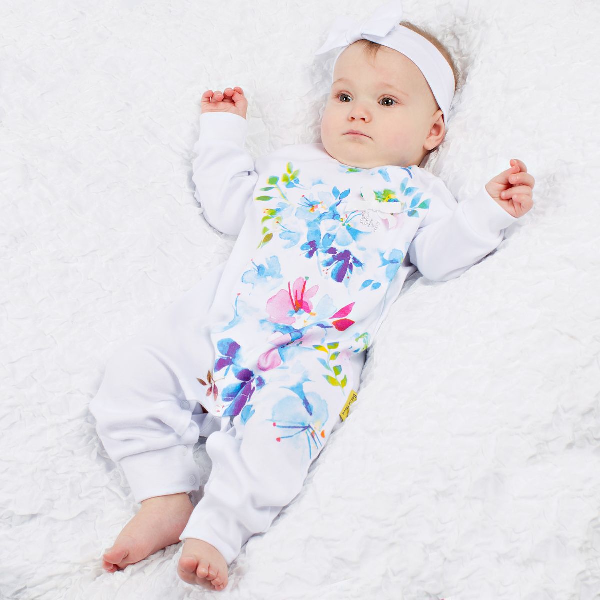Комплект одежды детский Bossa Nova: комбинезон, повязка, цвет: белый. 060Б-351г. Размер 20 (56)