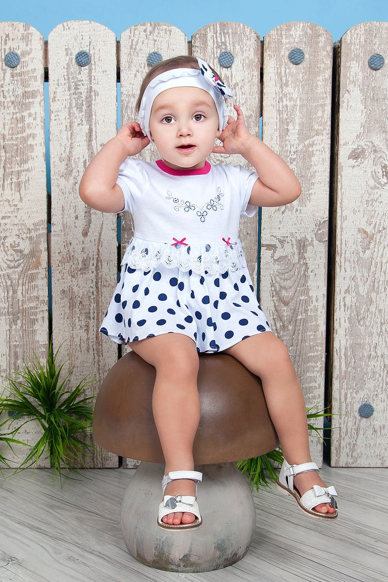 Боди-платье для девочки Soni Kids Каникулы Мари, цвет: белый. Л7101001-80к. Размер 80