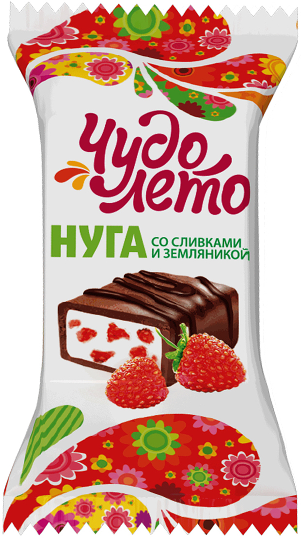 Кондитерская фабрика Богатырь Чудо-Лето глазированные нуга со сливками и земляникой, 1 кг