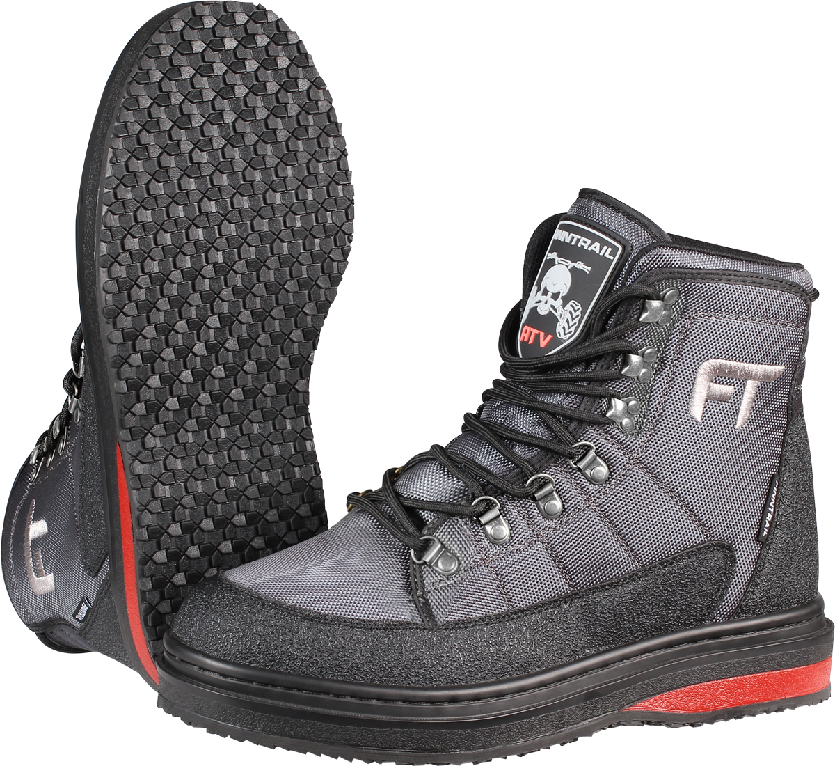 Ботинки для рыбалки Finntrail Runner, цвет: серый, черный, красный. 5221. Размер 46