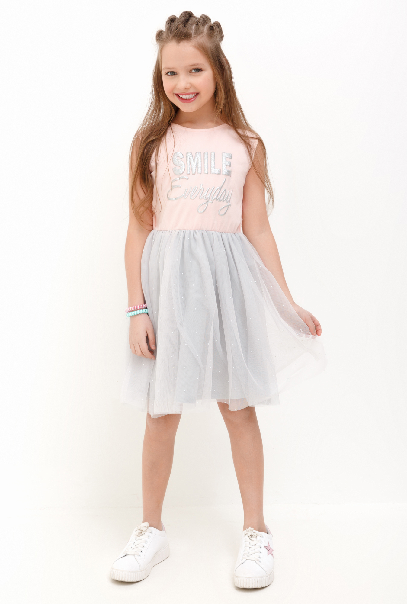 Платье для девочки Acoola Bolina, цвет: розовый, серый. 20210200249_4400. Размер 164