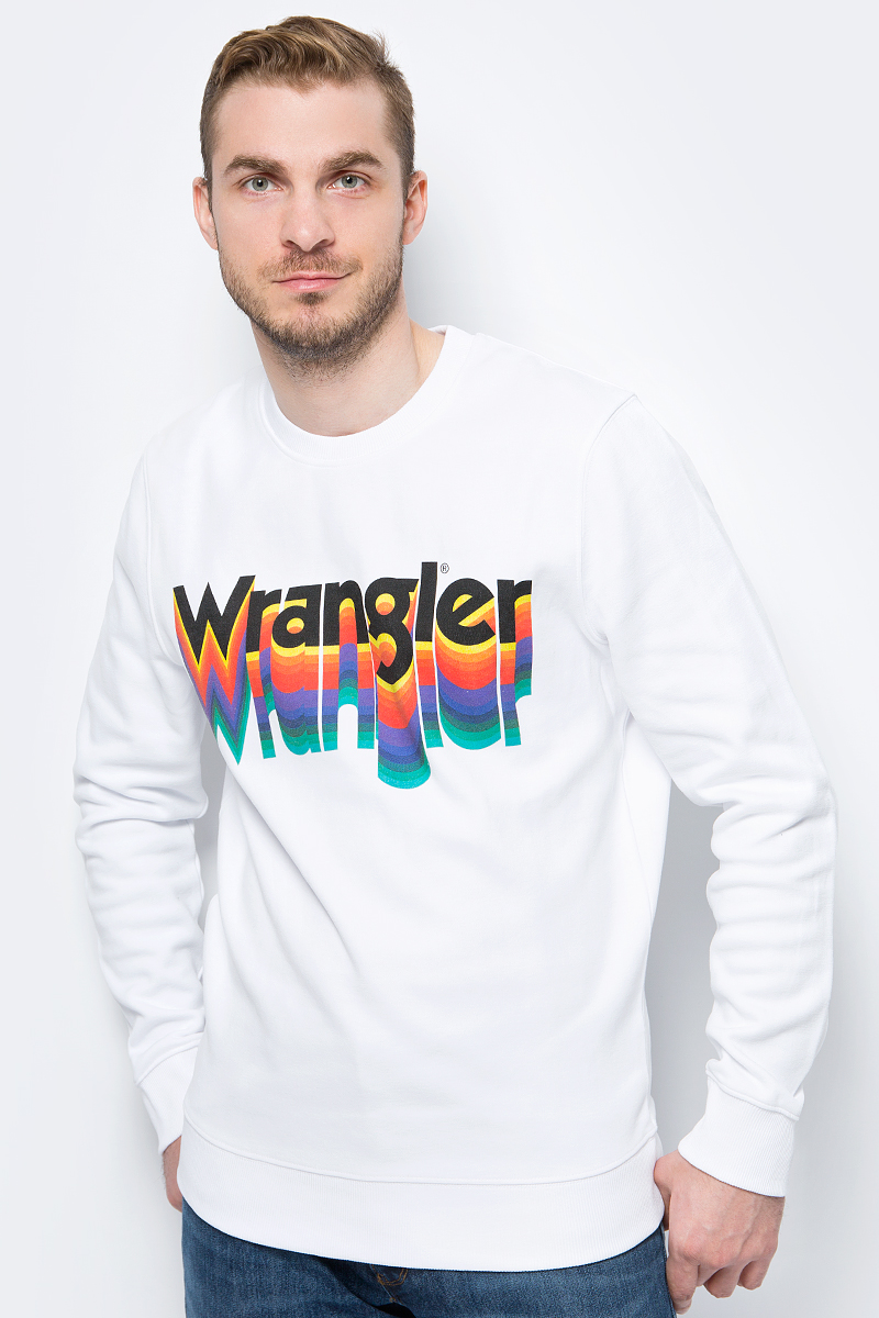 Джемпер мужской Wrangler, цвет: белый. W6559IH12. Размер L (50)