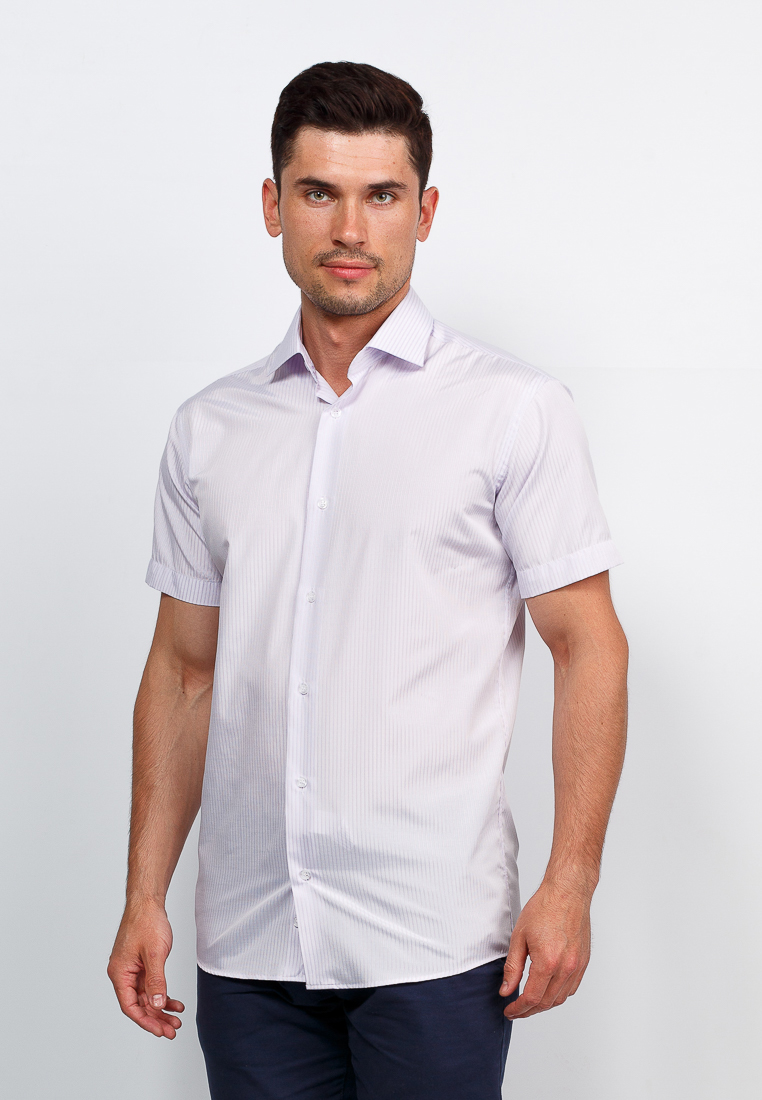 Рубашка мужская Greg, цвет: сиреневый. 714/109/732/Z/1. Размер 42 (52)