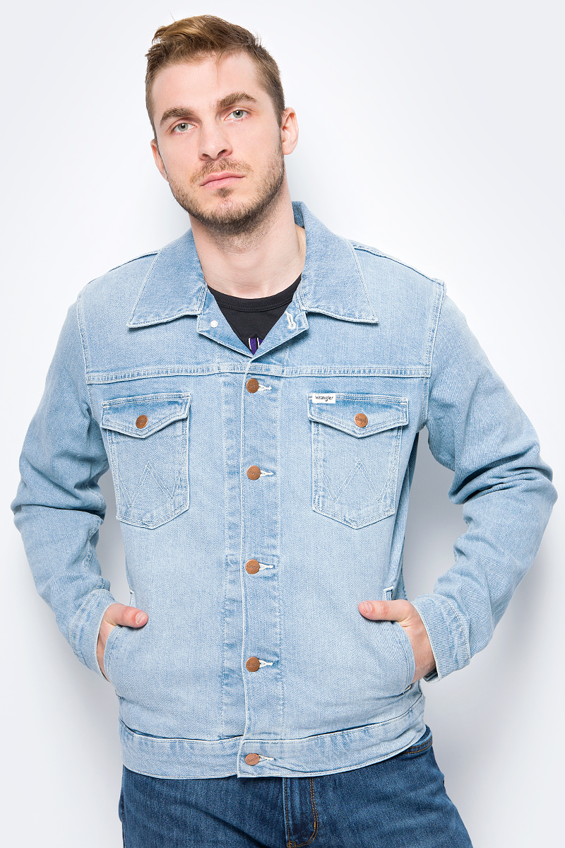 Куртка мужская Wrangler, цвет: голубой. W4432315N. Размер S (46)