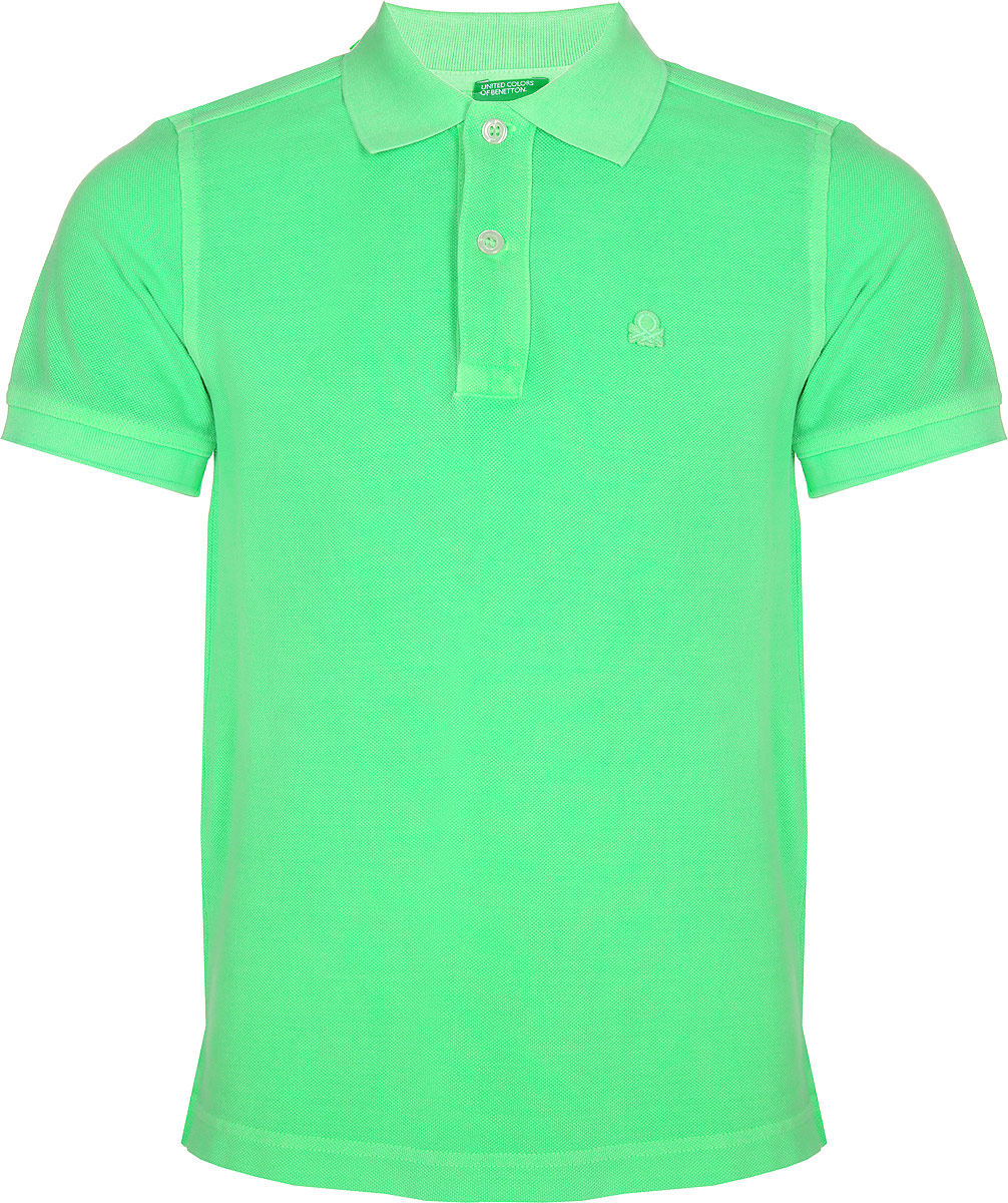 Поло для мальчика United Colors of Benetton, цвет: зеленый. 3089C3091_904. Размер M (130)