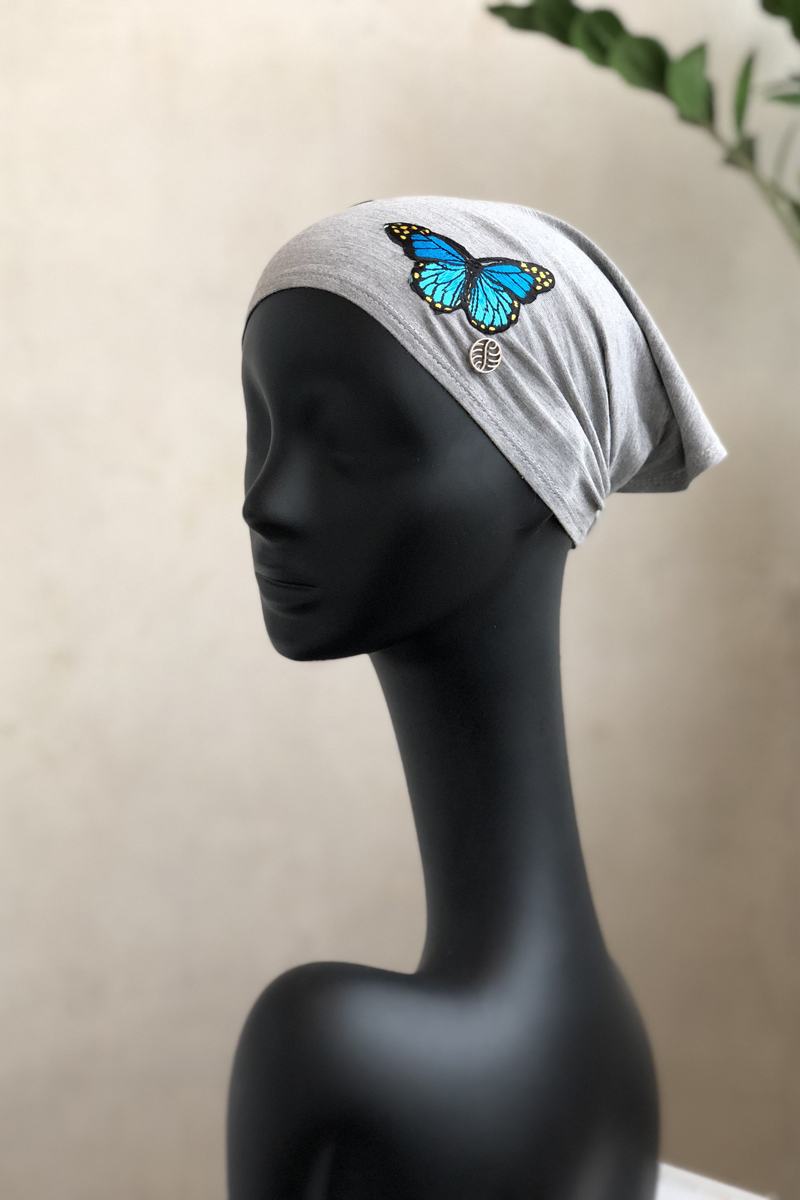 Косынка для девочки Shumi Design Бабочка, цвет: серый. Б-003. Размер XS/S (44-50)