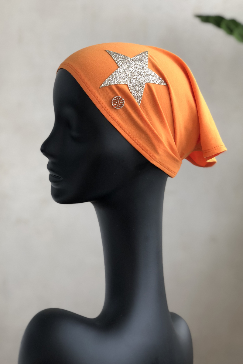 Косынка для девочки Shumi Design Звезды, цвет: оранжевый. Б-007. Размер XS/S (44/50)