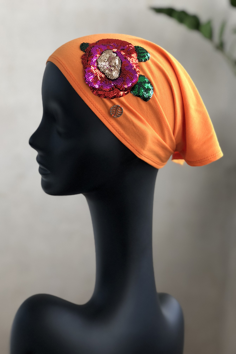 Косынка для девочки Shumi Design Роза, цвет: оранжевый. Б-012. Размер M/L (52/58)