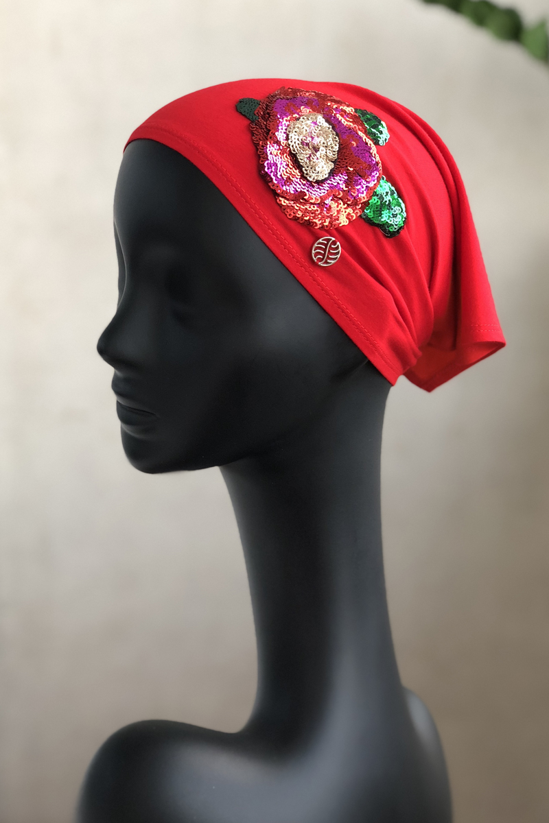 Косынка для девочки Shumi Design Роза, цвет: красный. Б-012. Размер M/L (52/58)