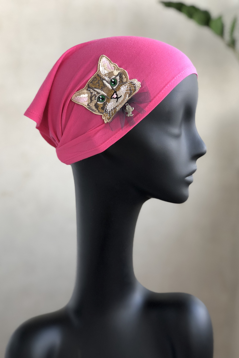 Косынка для девочки Shumi Design Котенок Милаш, цвет: розовый. Б-022. Размер M/L (52/58)