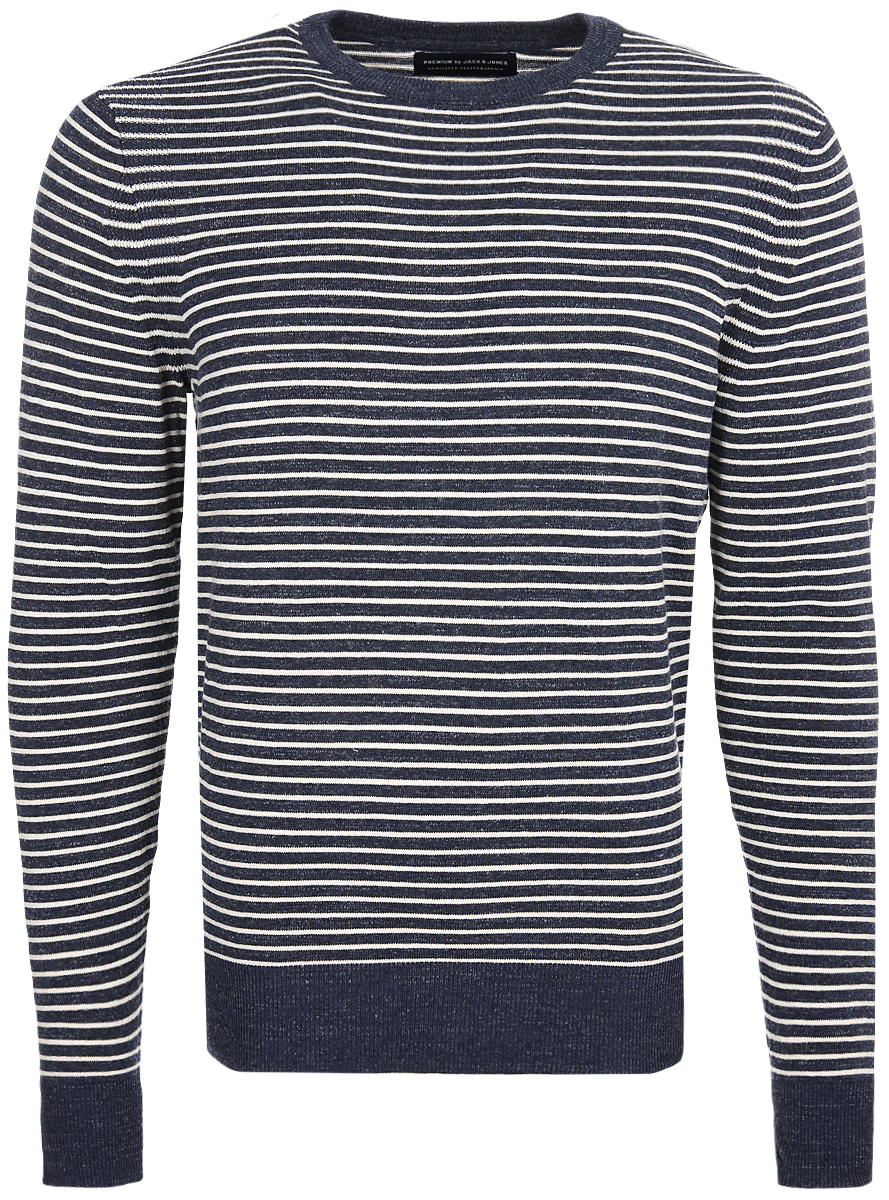 Пуловер мужской Jack & Jones, цвет: синий. 12135407_Navy Blazer. Размер L (50)
