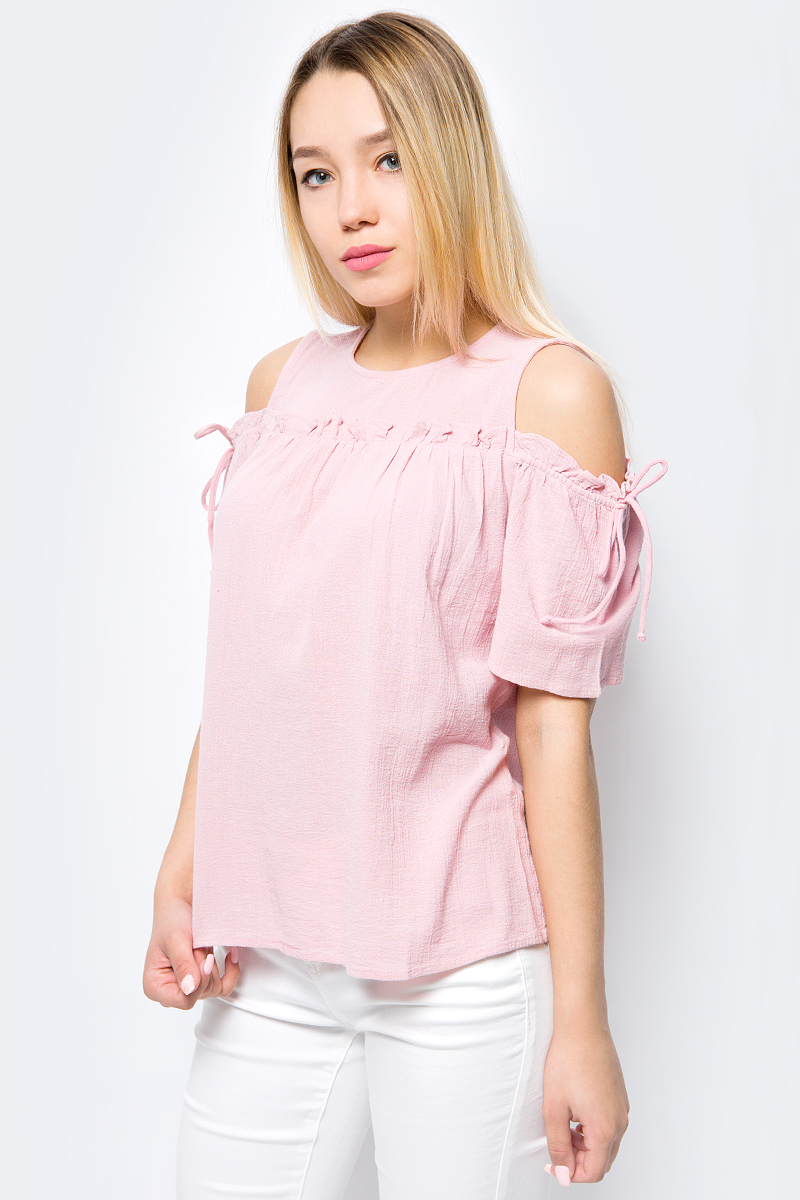 Блузка женская Vero Moda, цвет: розовый. 10192386_Zephyr. Размер S (42)