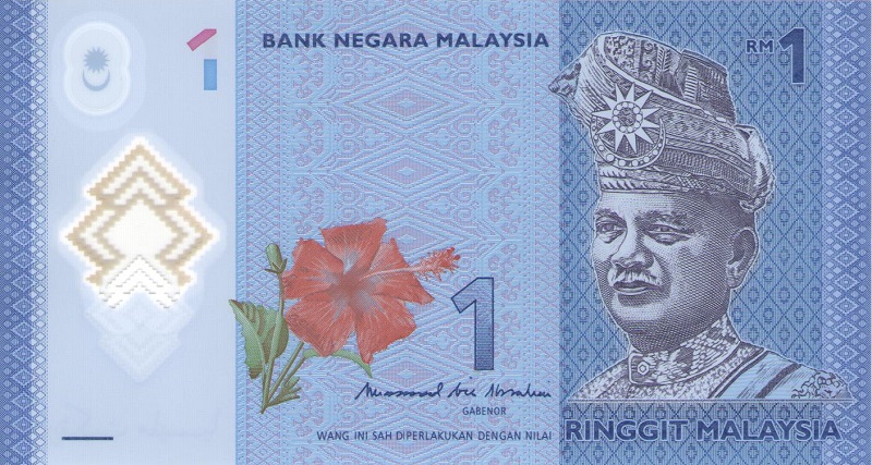 Банкнота номиналом 1 ринггит. Малайзия. 2011 год