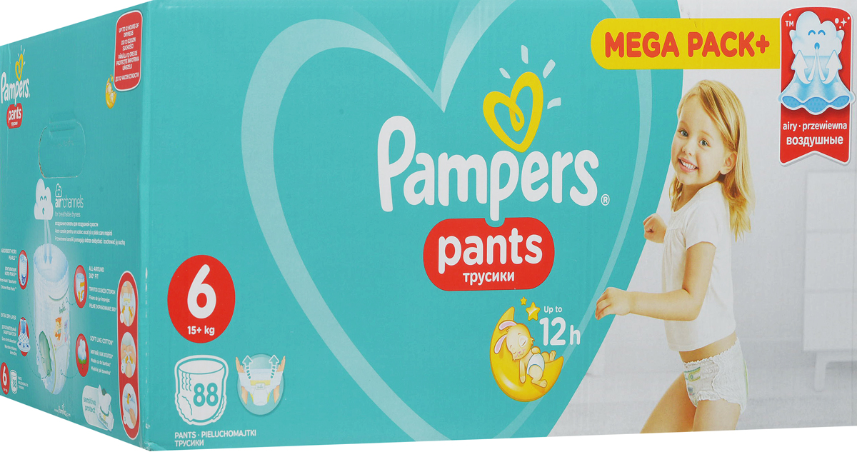 Pampers Pants Трусики от 16 кг (размер 6) 88 шт