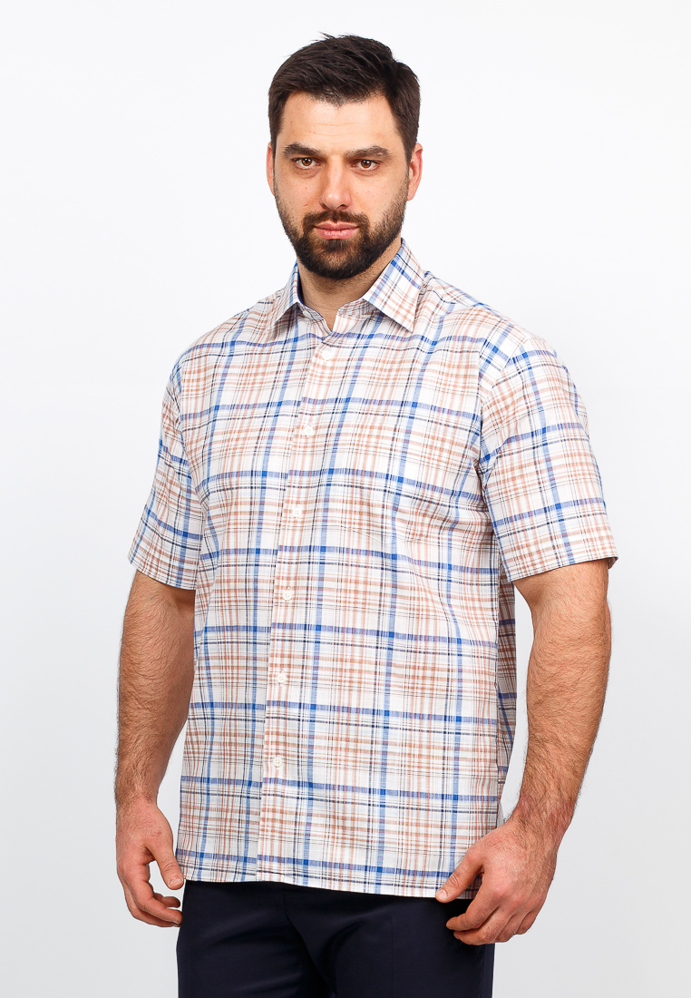 Рубашка мужская Greg, цвет: бежевый. 155/307/L/C/2. Размер 43 (54)