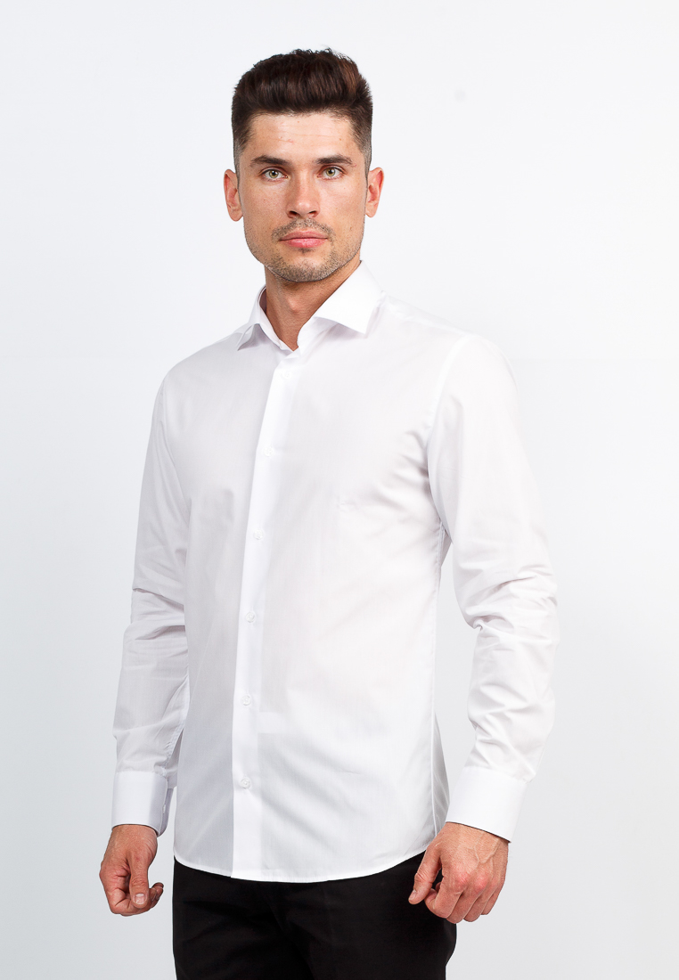 Рубашка мужская Greg, цвет: белый. 100/199/WHITE/ZV_GB. Размер 37 (42-186/194)