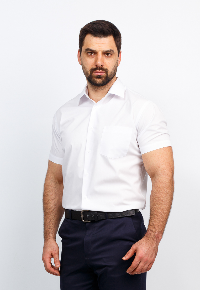 Рубашка мужская Greg, цвет: белый. 100/309/WHITE/Z. Размер 38 (44)