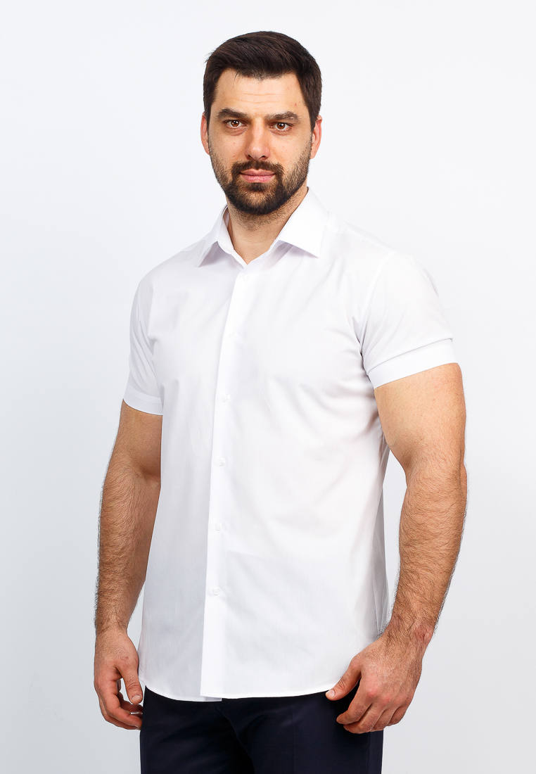 Рубашка мужская Greg, цвет: белый. 100/309/WHITE/ZV. Размер 40 (48)