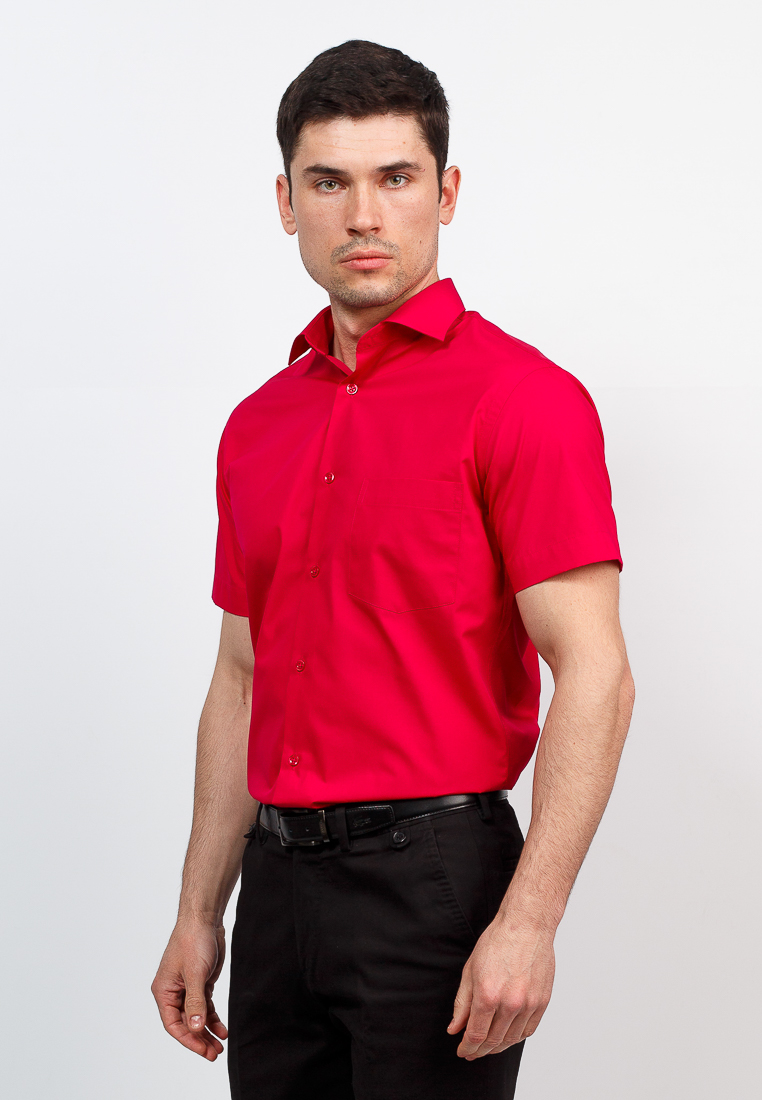 Рубашка мужская Greg, цвет: бордовый. 630/109/CYCL/Z. Размер 42 (52)