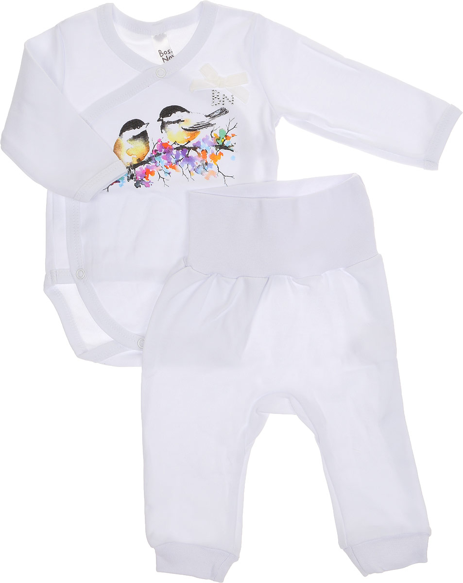 Комплект одежды детский Bossa Nova: боди, ползунки, цвет: белый. 058Б-351г. Размер 24 (68)