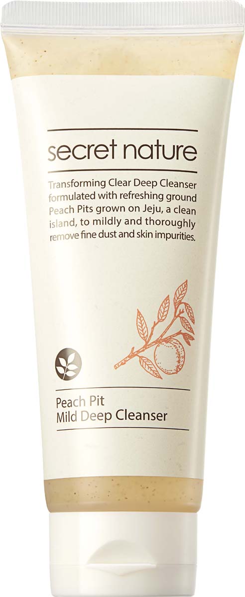 Secret Nature Peach Pit Mild Deep Cleanser Пенка для глубокого очищения с измельченными персиковыми косточками, 150 мл