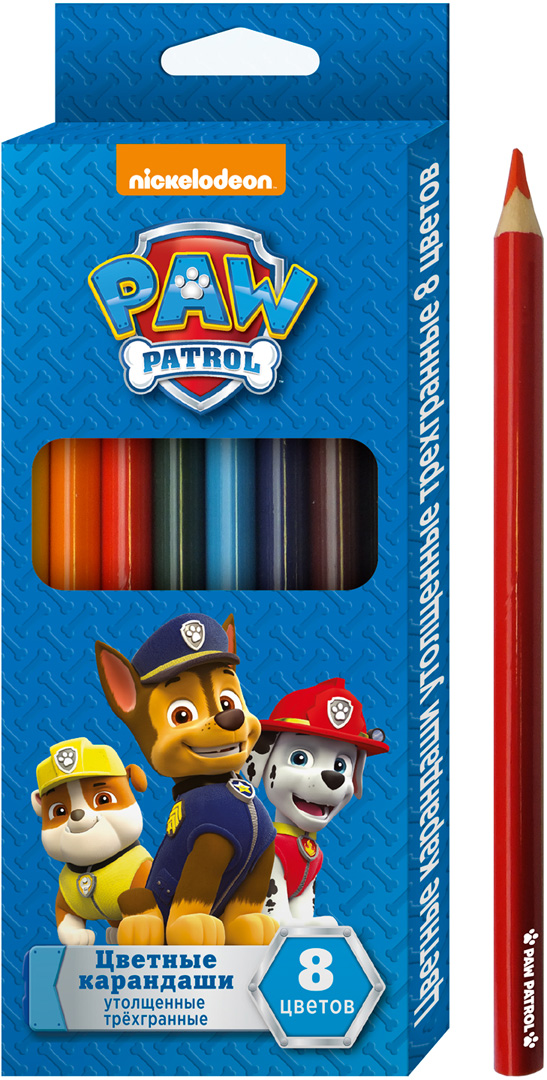 Paw Patrol Набор цветных карандашей 8 цветов 33994