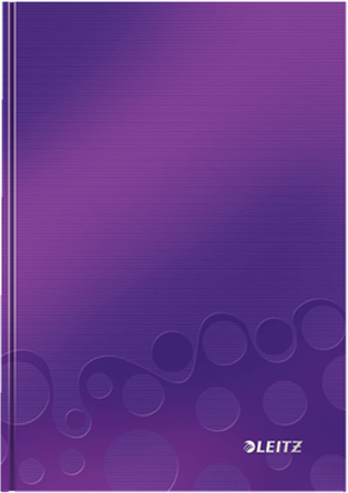Leitz Блокнот WOW формат A5 80 листов в клетку твердый переплет цвет фиолетовый