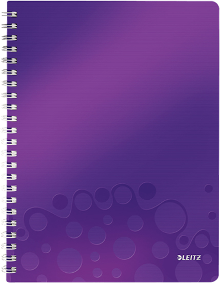 Leitz Блокнот WOW формат A4 80 листов в клетку цвет фиолетовый
