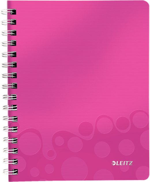 Leitz Блокнот WOW формат A5 80 листов в клетку цвет розовый