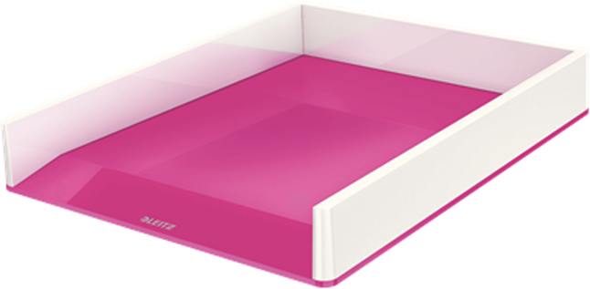 Leitz Лоток для бумаг WOW горизонтальный цвет розовый белый