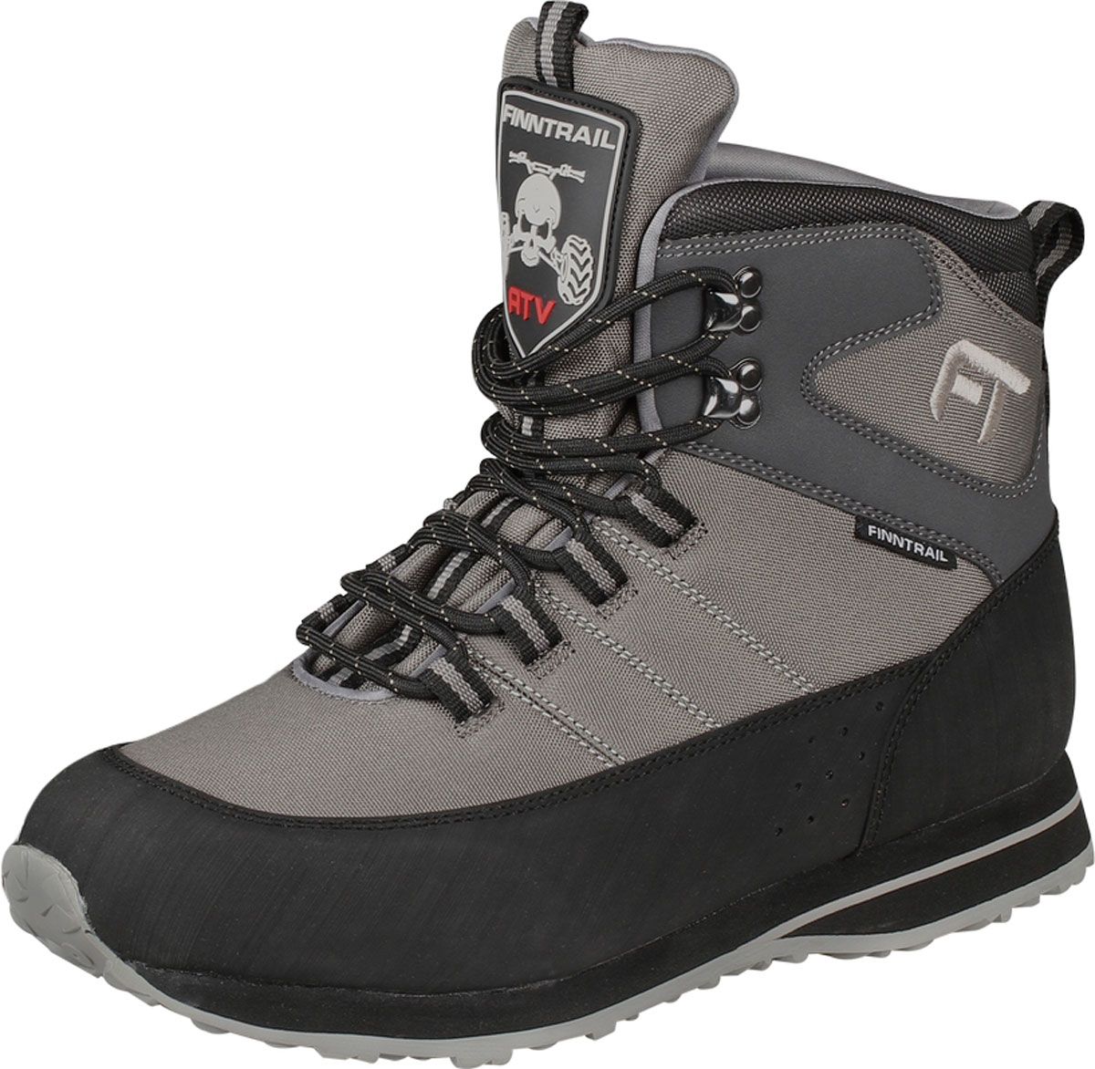 Ботинки для рыбалки Finntrail New Stalker, цвет: серый, черный. 5192. Размер 43