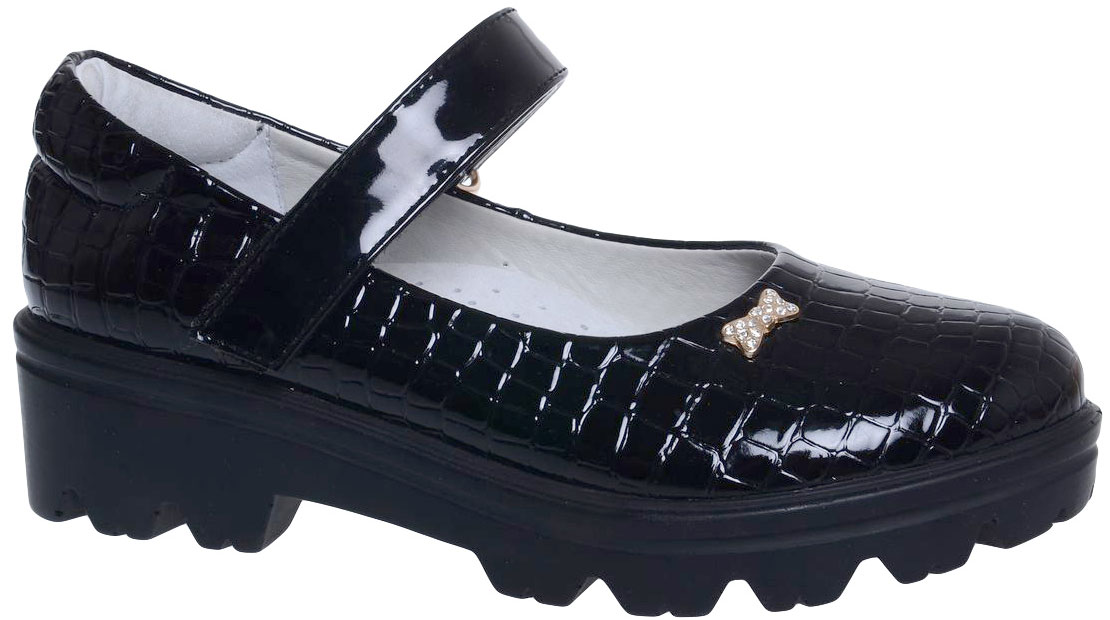 Туфли для девочки Leopard Kids, цвет: черный. 858-11081. Размер 37