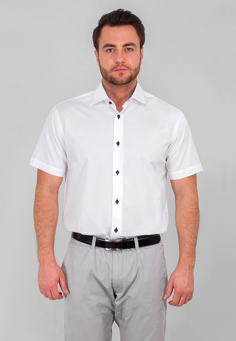 Рубашка мужская Greg, цвет: белый. 100/109/WH/Z/1. Размер 45 (58)
