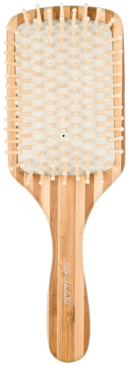Di Valore Расческа массажная из бамбука с деревянными зубьями, большая квадратная серия 