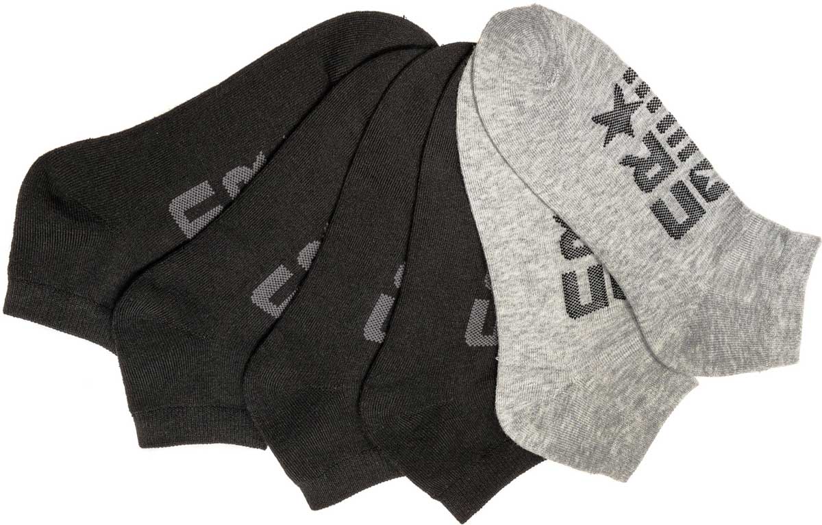 Носки мужские Converse Men’S Mesh Logo, цвет: серый, черный, 3 пары. E560B3010. Размер 39/42