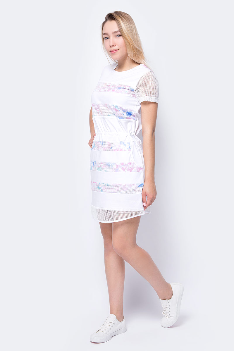 Платье Sela, цвет: белый. Dks-117/1230-8216. Размер XL (50)