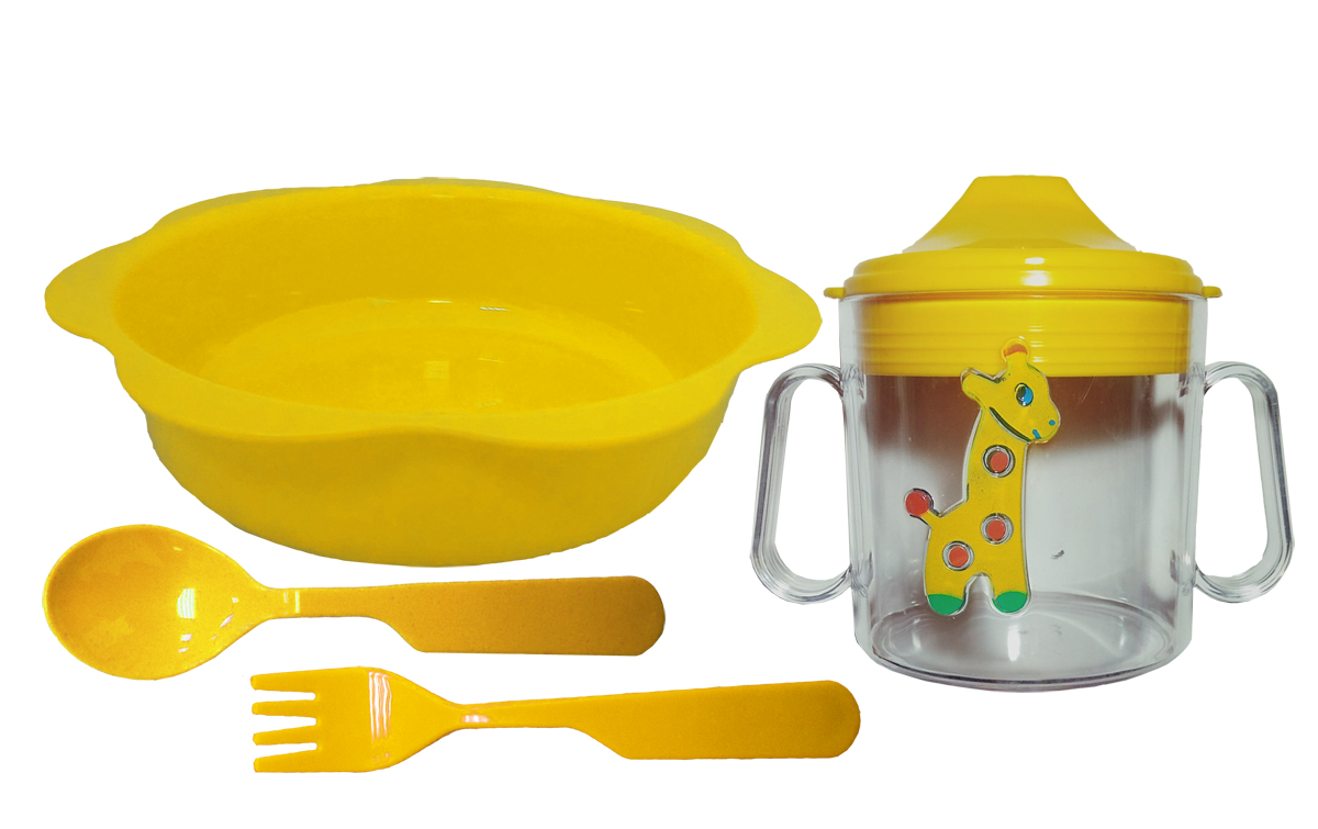 АртХаус Набор детской посуды цвет желтый 4 предмета