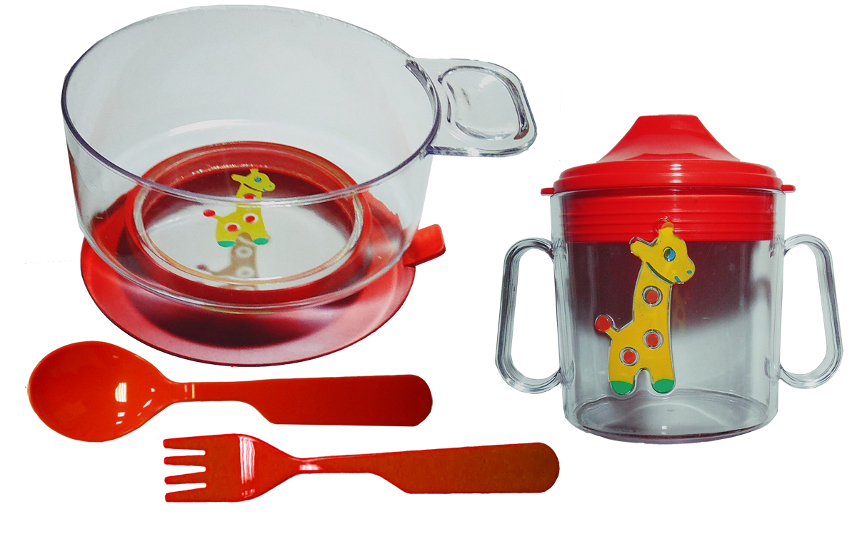 АртХаус Набор детской посуды цвет прозрачный красный 4 предмета