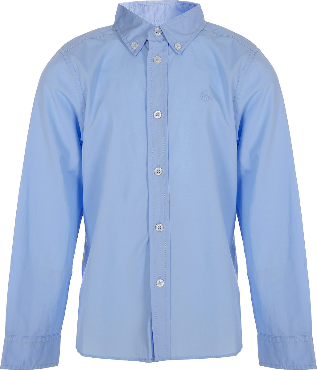 Рубашка для мальчика United Colors of Benetton, цвет: темно-голубой. 5EW75Q600_20B. Размер 110