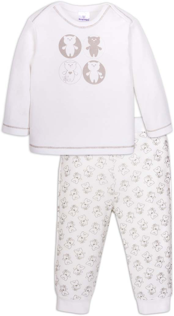 Комплект одежды детский Мамуляндия: кофточка, штанишки, цвет: молочный. 18-3006. Размер 74
